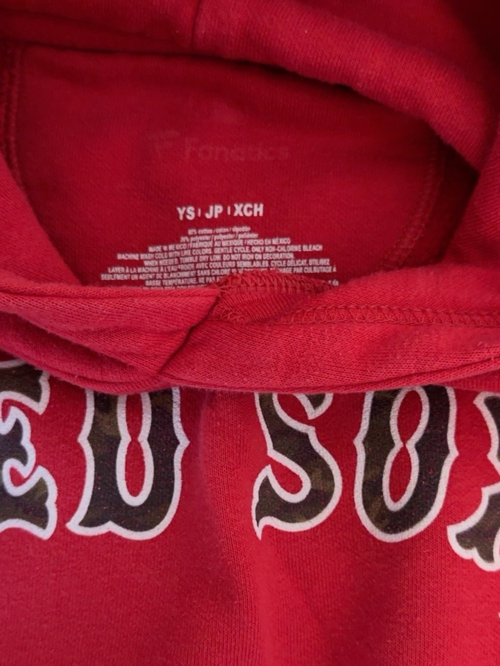 Boston Red Sox Fanatics Youth Small Red Camo Hoodie MLB Graphic YS - Picture 7 of 7